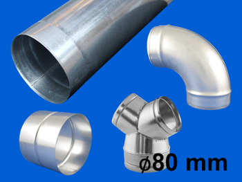 Kanały i kształtki okrągłe śr. 80 mm Kanały i kształtki okrągłe śr. 80 mm