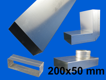 Kanały i kształtki płaskie 200x50 mm Kanały i kształtki płaskie 200x50 mm