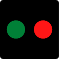Ikona przedstawia dwa koła o kolorze zielonym i czerwonym symbolizujące diody LED.
