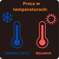 Termometry wskazujące niską i wysoką temperaturę, podpisane odpowiednio niskie 20°C i wysokie