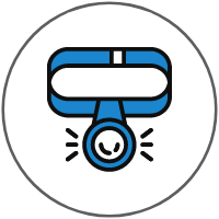 Ikona reprezentująca niebieską latarkę czołową CH31.