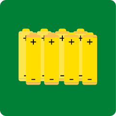 Ikona przedstawia żółte ogniwa na zielonym tle.