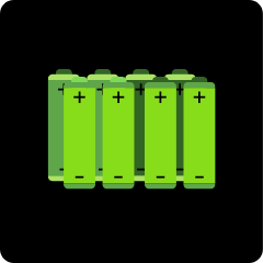 Ikona przedstawia zielone ogniwa na zielonym tle.
