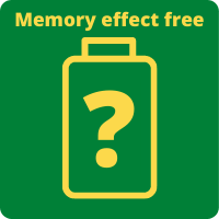 Ikona przedstawia akumulator i znak zapytania w środków. Symbolizuje to brak efektu pamięci w akumulatorkach GP Recyko 650mAh.