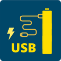 Akumulator KEEPPOWER 21700 5000mAh USB-C może być ładowany przez USB.