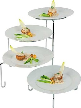 Stojak na 4 talerze, rozkładany